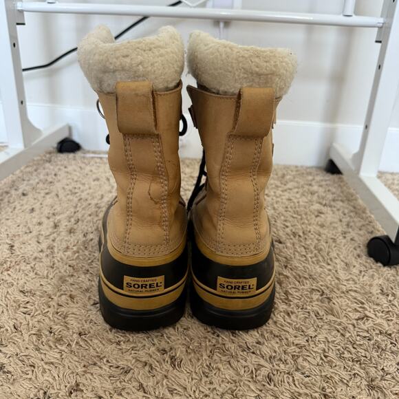 Sorel Mens Caribou Buff Waterproof Winter Boots Size 7 Tan Black Outdoor Winter - Picture 11 of 11